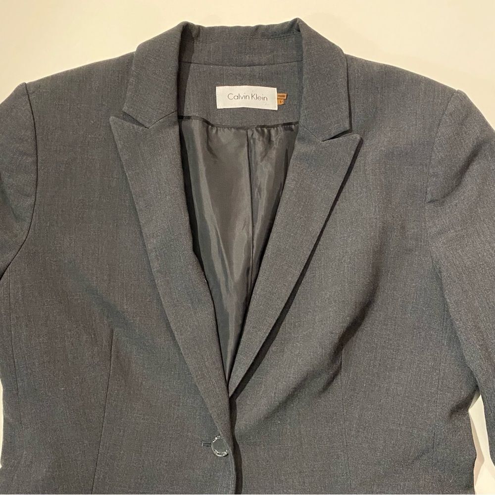 Calvin Klein Single Button Double Lapel Gray Sing… - image 2
